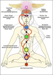 Chakra Healing Energies Wall Chart Poster Explanations Gemstones A5 Laminated C - Picture 1 of 1