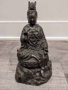 Old Tibet Chinese Ming Dynasty Bronze Guan Kwan-yin Bodhisattva Buddha Statue - Picture 1 of 11