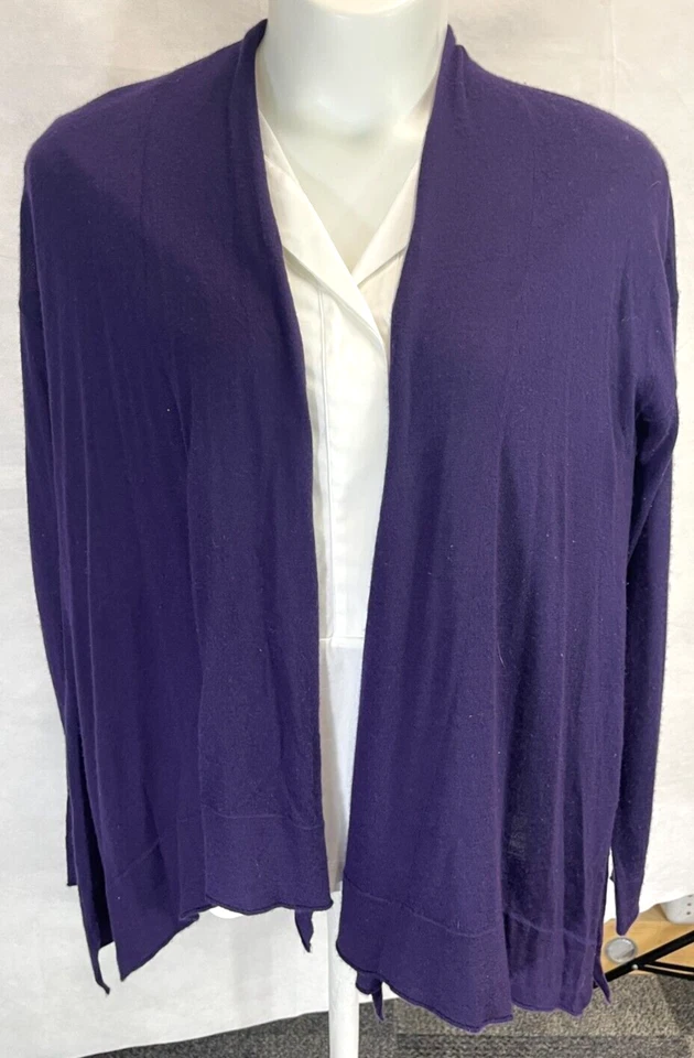 Cárdigan de cachemir púrpura Donna Karan para mujer talla L Foto 1 de 4
