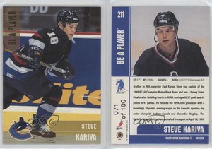 1999-00 ITG Be A Player Memorabilia Gold /100 Steve Kariya #211 Rookie RC