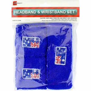 Aussie Australian Flag Sweatband Set Australia Day Costume Accessories - Picture 1 of 1