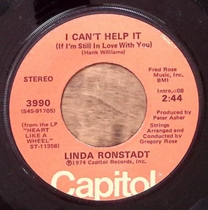 LINDA RONSTADT YOU'RE NO GOOD/I CAN'T HELP IT CAPITOL RECORDS VINYL 45 62-166 - Picture 1 of 3