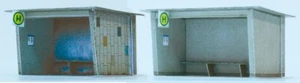 Straßenbahn H0 Tram, 2 Beton-Fertigteil-Haltest. Karton-Bausatz, Maßstab 1:87 - Bild 1 von 1