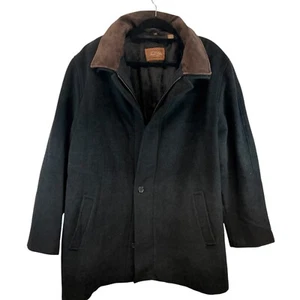 XXL Tasso Elba Coat Jacket Mens Wool Cashmere Button Full Zip Black Brown - Picture 1 of 10