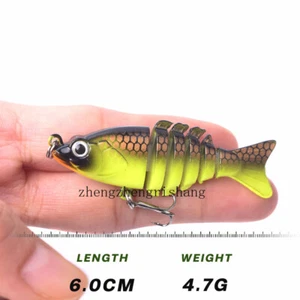 Mini señuelo de pesca articulado múltiple de 6 cm/4,7 g Swimbait Crankbait aparejo para lubina - Imagen 1 de 21