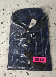 Camisa Banana Republic Delgada Tech-Stretch Algodón SS Azul Marino Rayas Talla XXL #796895 - Imagen 1 de 4