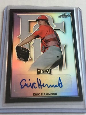 ERIC HAMMOND 2020 Leaf Perfect Game METAL BLACK AUTOGRAPH #8/15 USC TROJANS - Image 1 of 3