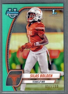 2024 Bowman University Chrome Silas Bolden Aqua Refractor #/299 Texas SP - Picture 1 of 2