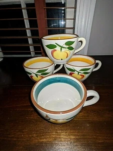 4 Vtg Stangl  TERRA ROSE Fruit "Festival" Coffee cups - Picture 1 of 5