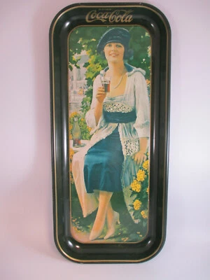 Coca-Cola 1973 Tray Lady in Blue Dress Reproduction of 1921 Ad Art Vintage - Image 1 of 4