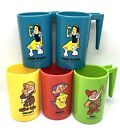 Snow White Premium Plastic Mug Cup Lot Of 5 Walt Disney Productions 1970'S R