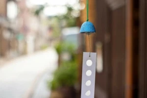 Furin Japanese Wind Bell Chime Takaoka metalcraft Bell cricket Suzumushi Skyblue - Picture 1 of 6