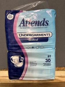 Attends Belted Undergarments 30ct Adult Diapers 2011 Fits Up To 54" Moderate - Picture 1 of 13
