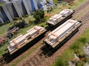 Spur N; 3 x 4-achs. Schwerlastwagen mit Ladegut; ÖBB; TOP; Geschäftsauflösung - Bild 1 von 3
