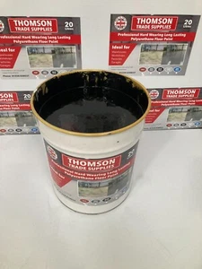 BLACK FLOOR PAINT-GARAGE-FACTORY-WAREHOUSE 10 LITRES HARD WEARING - Picture 1 of 2