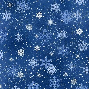Snowflakes Navy Blue 100% Cotton Sold By The Yard - Picture 1 of 1