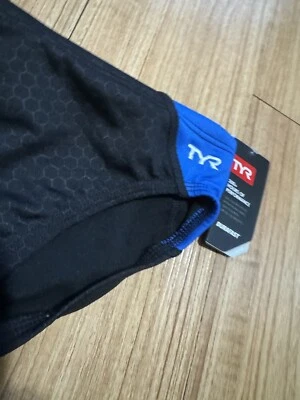 NWT TYR Hexa Blade Racer Size 30 Black Blue Brief Style Drawstring - Image 1 of 4