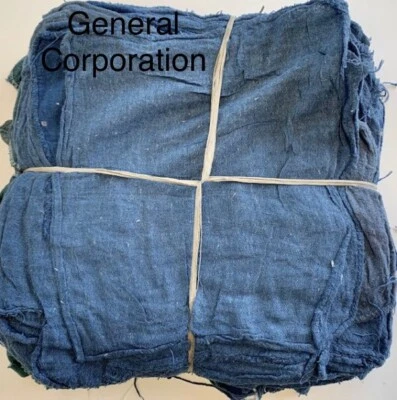 500 nuevas toallas de trapos de taller mecánico grado B azules 13"X14" Foto 1 de 3