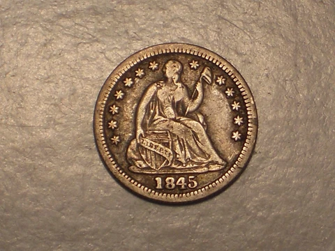 1845 Seated Liberty Half Dime (VF+ & Attractive) Cover