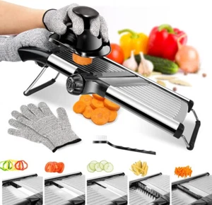 Adjustable Stainless Steel Mandoline Food Fruit Vegetable Slicer Cutter Chopper - Picture 1 of 7