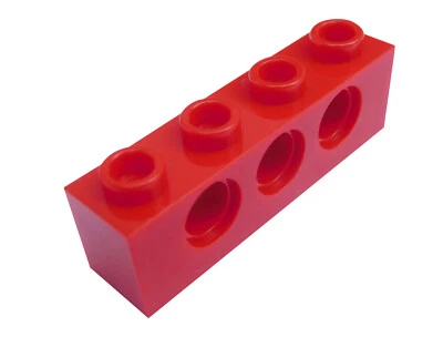 Lego 10 Stück Technic Stein 1x4 in rot mit Loch (3701) rote Technik Steine Neu - Bild 1 von 2