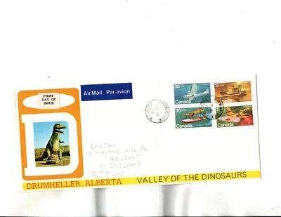 Sc#842 to 846 FDC DRUMHELLER,AB -Dinosaurs  Cachet - Image 1 of 2