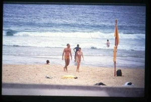 Kylie Minogue bikini Stéphane Sednaoui on Bondi Beach Vintage Dupe Transparency - Picture 1 of 1