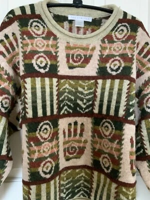 Suéter Vintage The Limited Talla M/L Todo Lana Cuello Redondo Whipstitch Bronceado Grn Brn Foto 1 de 4