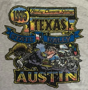 Harley Davidson Motorcycles 1995 Austin Texas State Rally T Shirt XL Pocket - Picture 1 of 7