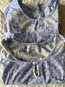 Women’s Carole Hochman Large Blue Floral Nightgown Heavenly Soft Set Of Two Nice - Picture 1 of 9