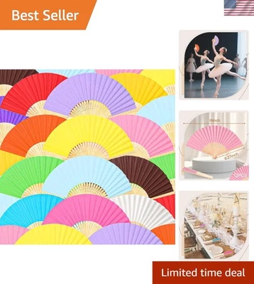 Refrescante paquete de 12 ventiladores plegables de mano - perfectos para fiestas y favores al aire libre Foto 1 de 4