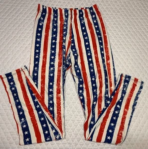 Buttery Soft Americana Stars & Stripes Leggings One Size Flag - Picture 1 of 5