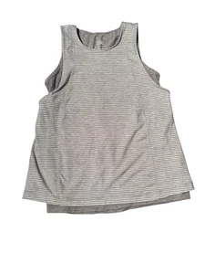 Athleta Girl Double Layer Gray Tank Size M 8-10 - Picture 1 of 5