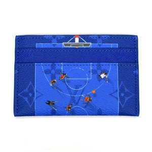 NWT Louis Vuitton Basketball Monogram Double Card Holder Wallet Blue AUTHENTIC - Picture 1 of 6