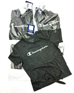 Lot of 30 Champion Girls' T-Shirt Short Sleeve Tie Front Granite Heather X-Small - Picture 1 of 7