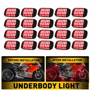 20 Pods Universal Red LED Rock Lights Underglow Underbody Neon Light Kits EXD - Picture 1 of 22