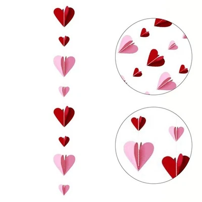 Love Paper Three-dimensional Valentine's Day 8 Hearts/piece Hanging Ornaments - image 1 of 4