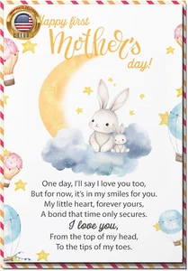 1St Mothers Day Card, Mothers Day Card First Time with Envelope and Seal, First - Picture 1 of 5