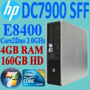 HP Compaq DC7900 SFF Desktop PC Core2Duo E8400 3.0GHz 4GB 160GB DVDRW WIN-7 PRO