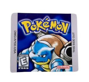 **FLASH SALE** Pokemon Blue Aftermarket Replacement Part Gameboy Label Sticker