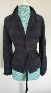 Lou & Grey Knit Jacket with Belt Blue Striped Women's Size M NEW - Picture 1 of 6