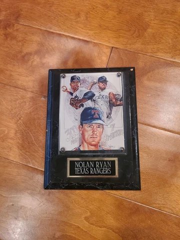 Vintage Wooden Nolan Ryan Plaque Texas Rangers 8X6 Cover
