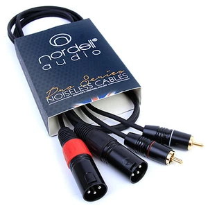 2 x Male XLR to RCA Phono Lead Cable 1.5m 5ft - Picture 1 of 4