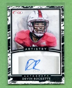 DEVIN ROCKETTE SOUTH ALABAMA 2022 SAGE ARTISTRY AUTOGRAPHED FOOTBALL CARD A-DR3 - Picture 1 of 2
