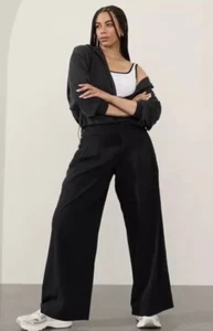 ATHLETA Brooklyn Heights High Rise Pleated Wide Leg Pant Sz 22 2X Black #533436 - Picture 1 of 5