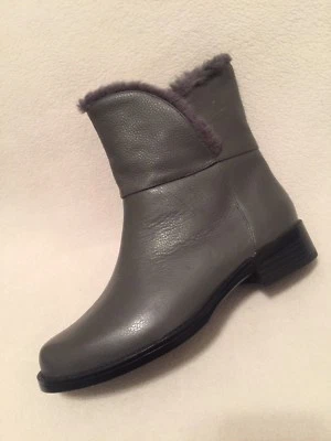 Botas de tornozelo H by Halston Olga couro cinza pele sintética tamanho 5 M - Imagem 1 de 4