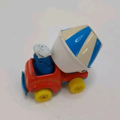 🍪 Vintage Cookie Monster Die Cast Car Sesame Street Mixer Playskool Muppet 1982 Foto 1 de 4