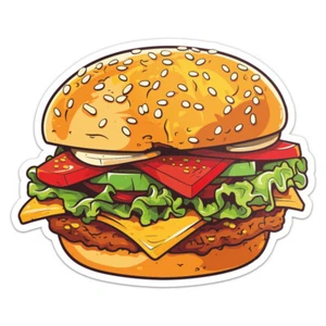 Calcomanía de vinilo adhesiva para parachoques de coche Chicken Burger - Imagen 1 de 5