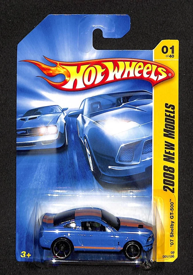 2008 Hot Wheels #1 New Models 1/40 '07 FORD SHELBY GT-500 Blue Variant w/BlkOH5s - Image 1 of 1
