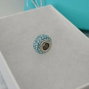 KAY JEWELERS CHARMED MEMORIES LIGHT BLUE SWAROVSKI STERLING SILVER .925 CHARM - Picture 1 of 4